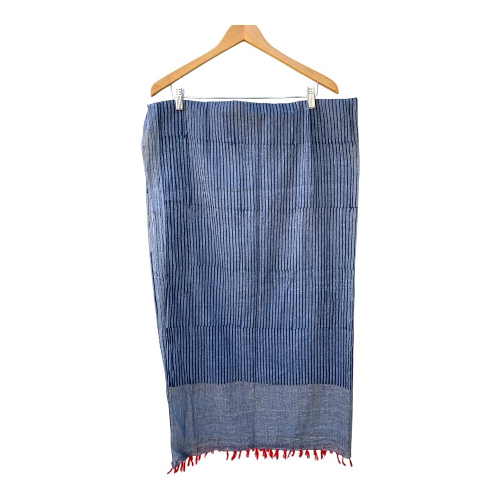 Dolma Blue, Gray & Gold Tassel Scarf – NEW with Tags - Picture 3 of 10